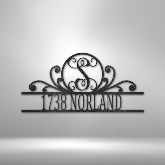 Scroll Family Name Steel Sign