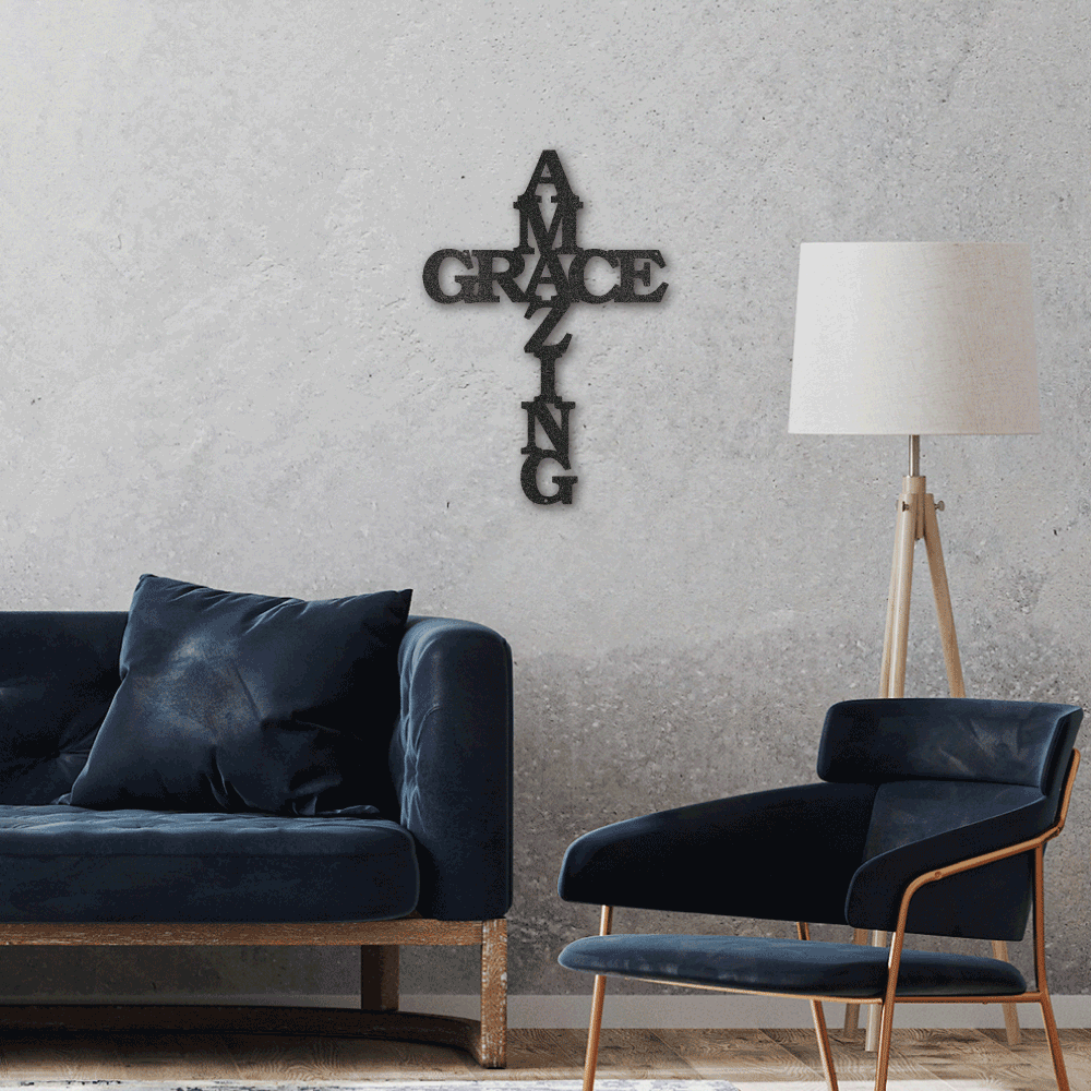 Amazing Grace Cross - Steel Sign