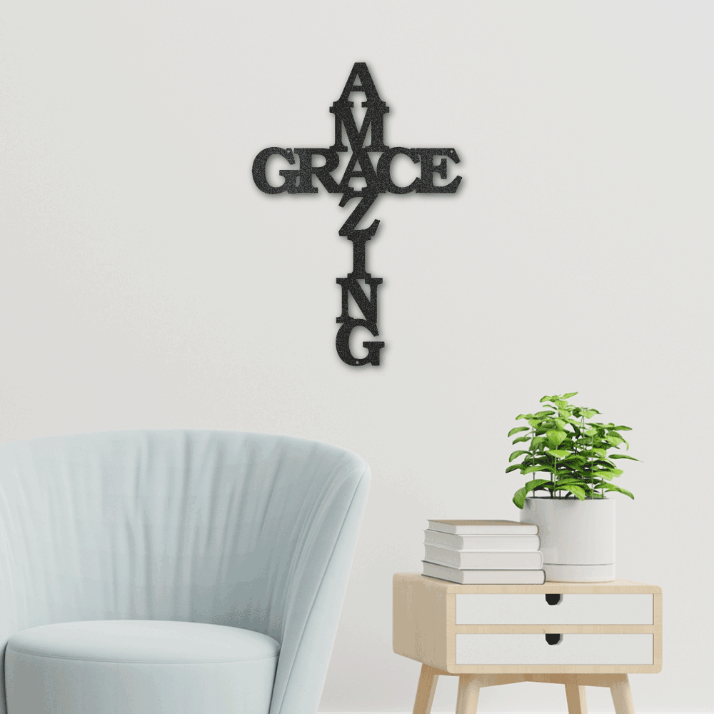 Amazing Grace Cross - Steel Sign