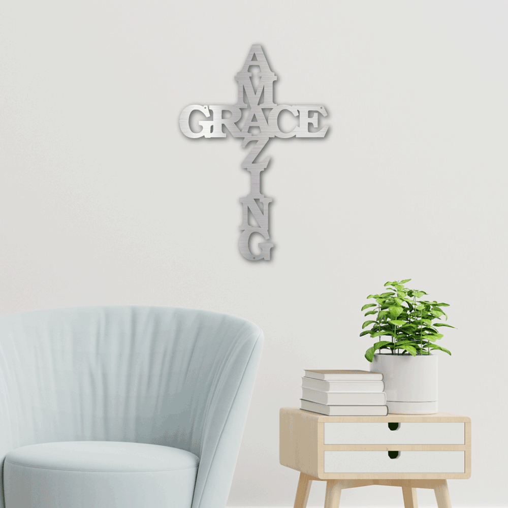 Amazing Grace Cross - Steel Sign