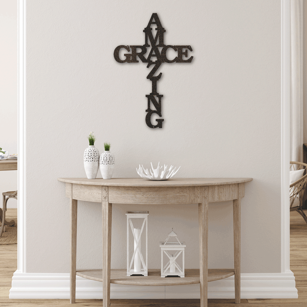 Amazing Grace Cross - Steel Sign