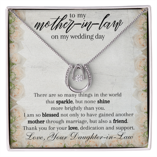 Lucky In Love Necklace - Mother-in-Law on Wedding Day