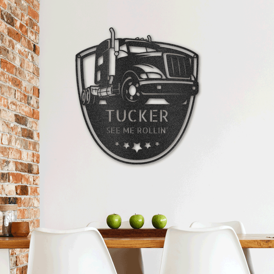 Trucker Monogram Steel Sign