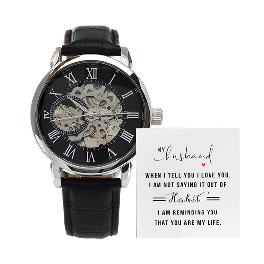 Men's Open Work Watch with Message Card